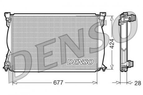 Радіатор, охолодження двигуна DENSO DRM02038