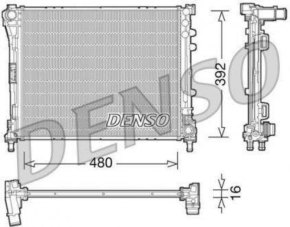 Радіатор, охолодження двигуна DENSO DRM09087