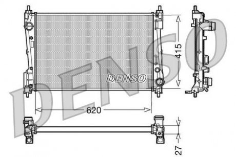 Радіатор, охолодження двигуна DENSO DRM09110