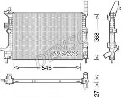 Радиатор двигателя, главный DENSO DRM10029