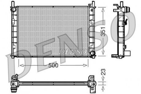 Радиатор, охлаждение двигателя DENSO DRM10045