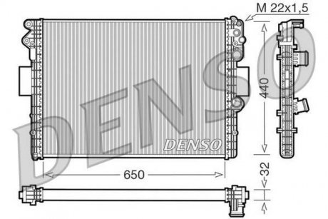 Радіатор, охолодження двигуна DENSO DRM12001