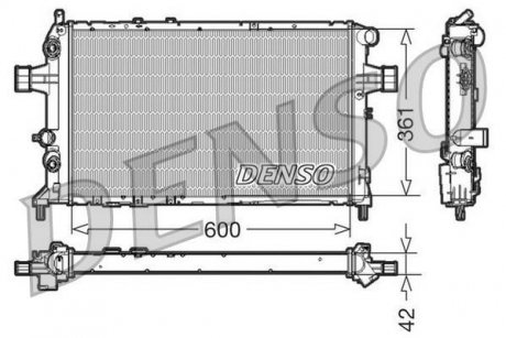 Радиатор, охлаждение двигателя DENSO DRM20016