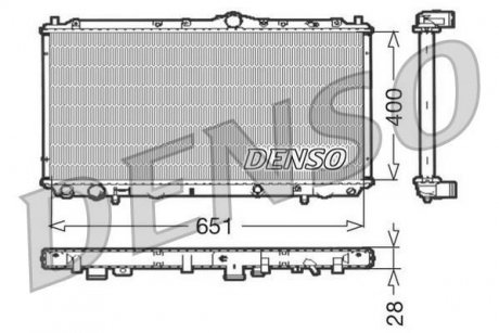 Радіатор, охолодження двигуна DENSO DRM33060