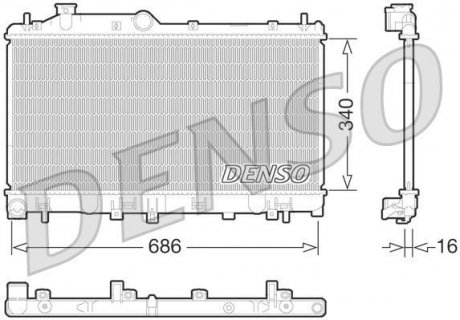 Радиатор, охлаждение двигателя DENSO DRM36013 (фото 1)