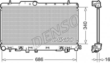 Радиатор двигателя, главный DENSO DRM36018