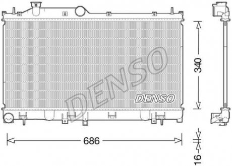 Радиатор двигателя, главный DENSO DRM36021