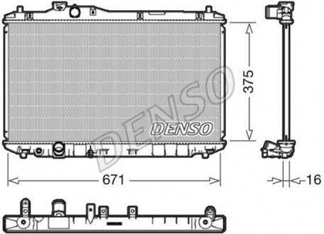 Радиатор двигателя, главный DENSO DRM40037