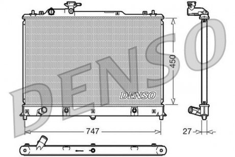 Радіатор, охолодження двигуна DENSO DRM44025