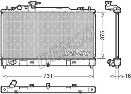 Радіатор двигуна, головний DENSO DRM44036