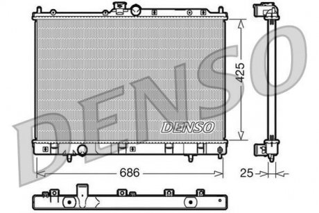 Радиатор, охлаждение двигателя DENSO DRM45028