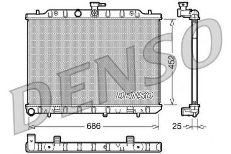 Радіатор, охолодження двигуна DENSO DRM46007