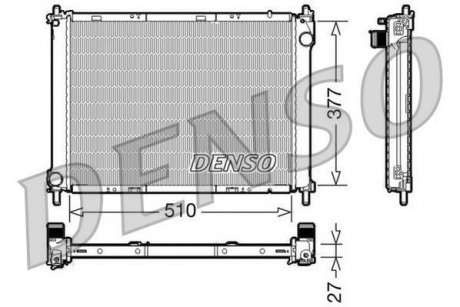 Радіатор, охолодження двигуна DENSO DRM46022