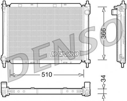 Радіатор, охолодження двигуна DENSO DRM46037