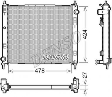 Радиатор двигателя, главный DENSO DRM46044