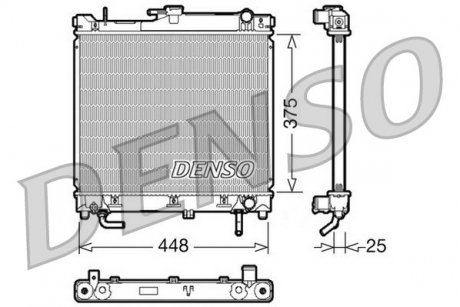 Радіатор, охолодження двигуна DENSO DRM47003