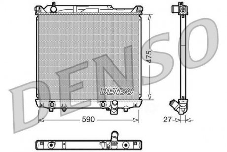 Радіатор, охолодження двигуна DENSO DRM47020