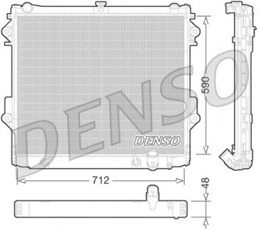 Радіатор, охолодження двигуна DENSO DRM50074