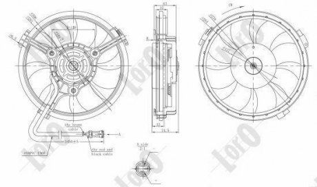 Вентилятор радіатора A6 -05/Passat -00 (280mm/300W/+AC) DEPO 003-014-0011