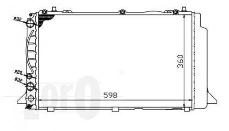 Радиатор воды Audi 80 -96 1.9TDI/2.0i DEPO 003-017-0011 (фото 1)