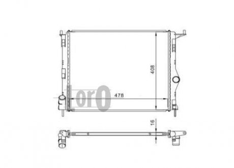 Радиатор, охлаждение двигателя LORO DEPO 010-017-0003