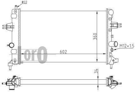 Радиатор охлаждения двигателя ASTRA/ZAFIRA 1.6i 98- DEPO 037-017-0001