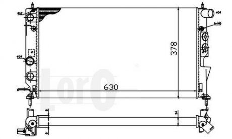 Радиатор охлаждения двигателя VECTRA B 1.6/ 2.0TD 95- DEPO 037-017-0013