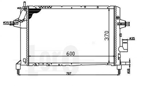 Радиатор охлаждения двигателя ASTRA G/ZAFIRA A 1.7 TD 98- DEPO 037-017-0045 (фото 1)