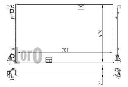 Радіатор, охолодження двигуна DEPO 042-017-0027