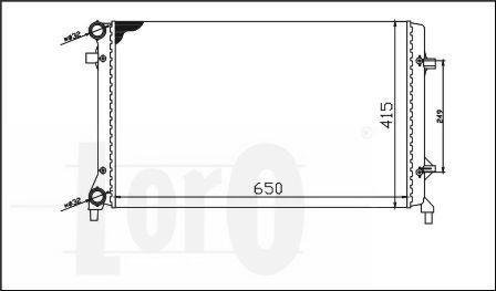 Радіатор води Caddy III 2.0SDI/1.4i/1.6i /Golf/Octavia (+/- AC) (650x398x26) DEPO 053-017-0018 (фото 1)