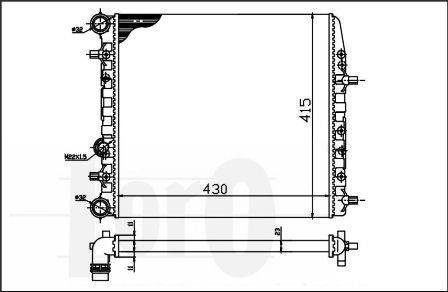 Радіатор охолодження Fabia/Rapid/Roomster 99- (430x414x23) DEPO 053-017-0039