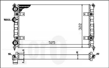 Радиатор охлаждения двигателя CORDOBA/ IBIZA II/CADDY II/POLO/ VARIANT 1.4i 93- DEPO 053-017-0051