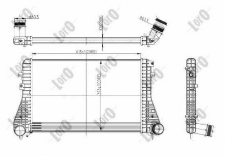 Радиатор интеркулера а PASSAT/TIGUAN 1.4-2.0 05- DEPO 053-018-0013