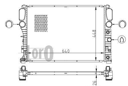 Радиатор охлаждения двигателя MB W211/S211/C216 02-10 (+/- AC) DEPO 054-017-0033-B