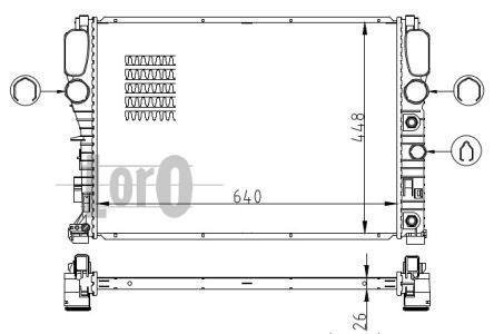 Радіатор охолодження двигуна E-CLASS W211/E200 02- DIESEL DEPO 054-017-0048-B (фото 1)