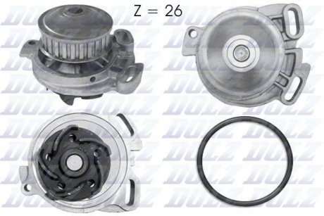 Водяний насос AUDI 100 200 80 90 COUPE QUATTRO / VW PASSAT (32B) SANTANA (32B) DOLZ A152