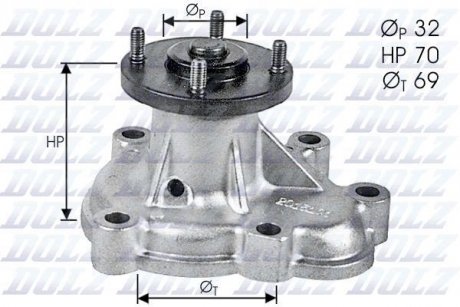 Водяна помпа Opel Astra 1,7TD 92-/Vectra 1,7TD 92- DOLZ O131