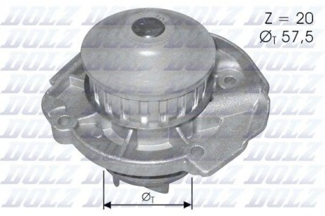 Водяний насос FIAT PALIO (178BX) PANDA (141A_) / LANCIA Y (840A) Y10 (156 DOLZ S161 (фото 1)