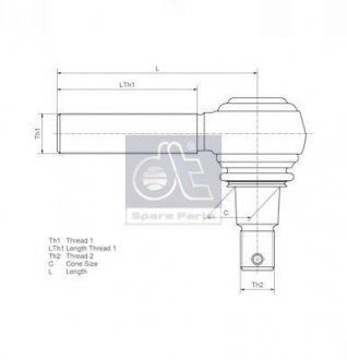 Наконечник поперечной рулевой тяги DT 253005