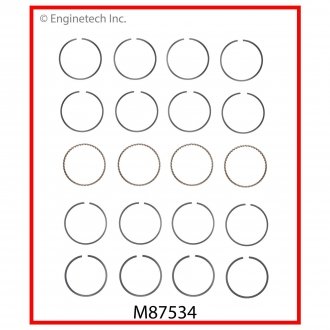 Кільця поршневі +0,75MM Enginetech M87534075MM