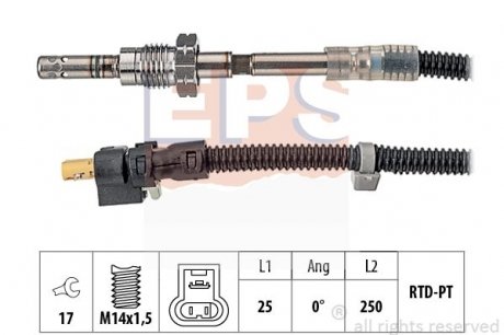 Датчик температуры выпускных газов MB A (W169) 160CDI/180CDI/200CDI 04-12 EPS 1.220.200 (фото 1)