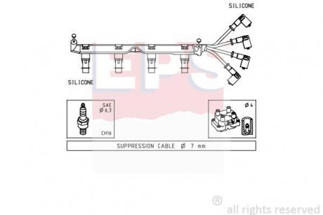 Комплект проводов зажигания EPS 1.499.049
