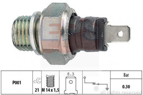 Датчик давления масла ALFA ROMEO 33 83-95,33 (905) 83-89,33 (907A) 90-94,33 Sportwagon (905A) 84-89, EPS 1.800.005 (фото 1)