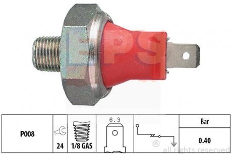 Датчик давления масла Hyundai Pony/Accent/Toyota Corolla/Mitsubishi Outlander 2.0I/2.4I 02- EPS 1.800.017 (фото 1)