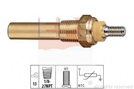 Датчик температуры (оранж..) Ford Sierra 2.3D 82-86 EPS 1.830.135 (фото 1)