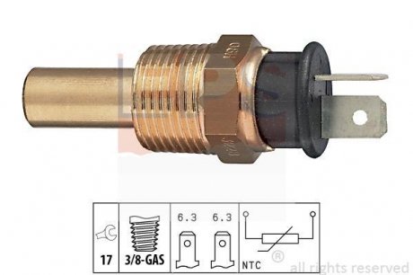 Датчик температури охолодж.рідини Hyundai Pony/ Mitsubishi Galant/Lancer Kombi 4WD 1.8I 86- EPS 1.830.228