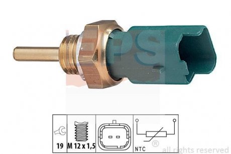 Датчик температури охол.рідини Fiat 1.2-1.9JTD 99-,Opel 1.3-1.9 CDTI 03- EPS 1.830.261