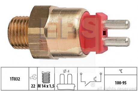 Датчик ввімкнення вентилятора (100-95°C) MB 190 (W201) -97 EPS 1.850.169