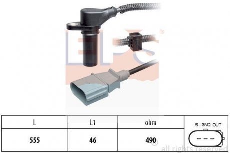 Датчик положения к/вала Skoda Fabia, Roomster 06- /VW Polo 1.9 TDi 01- EPS 1.953.505 (фото 1)