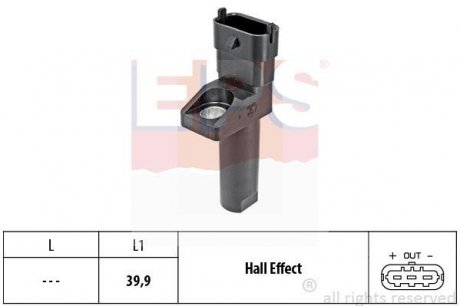Датчик положения к/вала MB C (W203) 2.5/3.0/3.5 05-07 EPS 1.953.654 (фото 1)